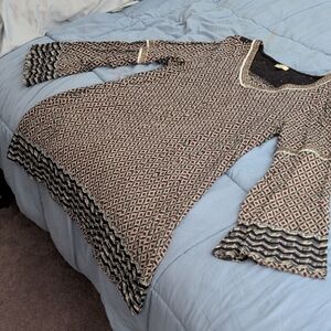 Kori America Black and Pink Geometric Tunic